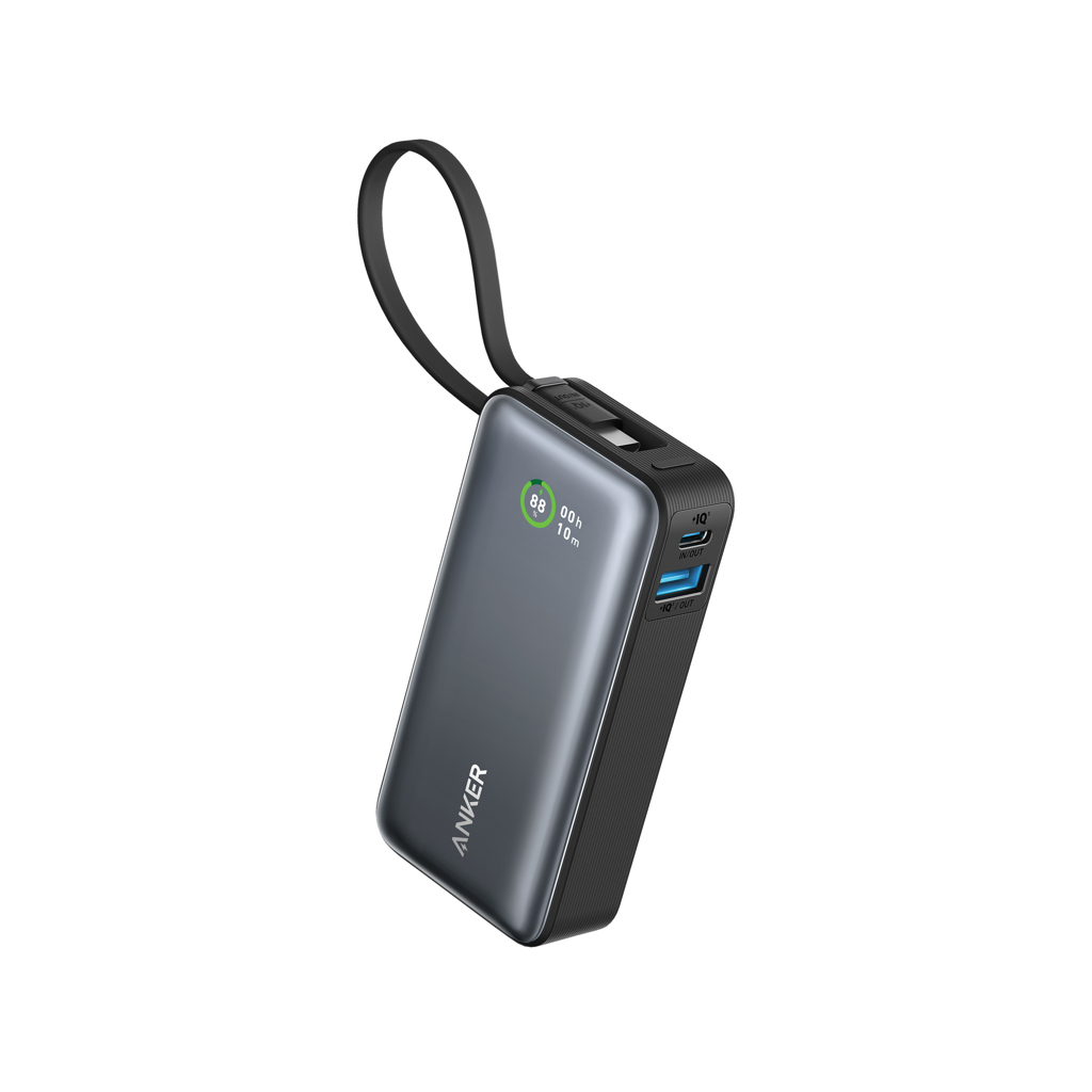 Anker Nano Power Bank 30W, Built-In USB-C Cable